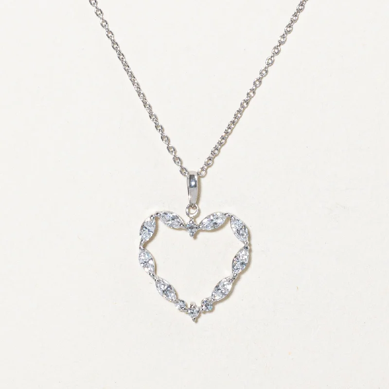 Delicate charm necklaces-Diamond Heart Pendant Necklace | 0.50ctw | 18" |