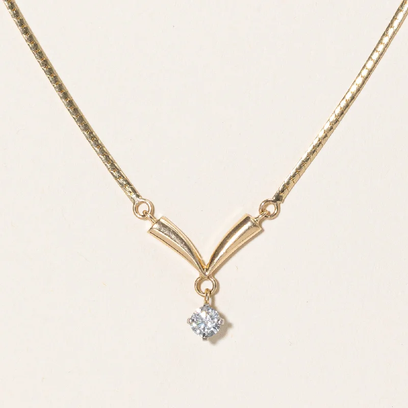 Sleek design necklaces-Diamond Pendant Necklace | 0.24ct | 17" |