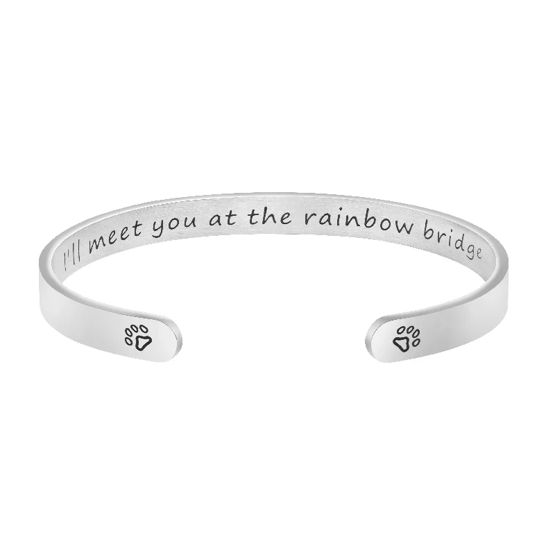 Tide shape bangles-I'll Meet You At The Rainbow Bridge | Dog Memorial Bangle