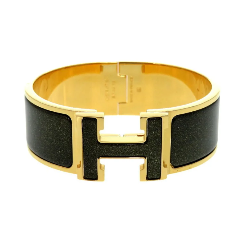 Ruby bead bangles-Hermes gold Noir Metal Bangle (Pre-Owned)