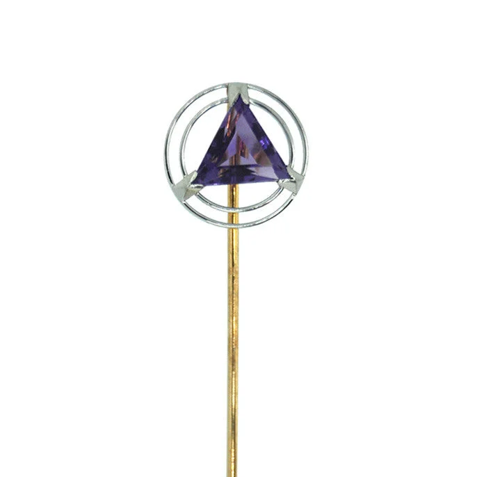 Thin frame bangles-Amethyst Tie Pin