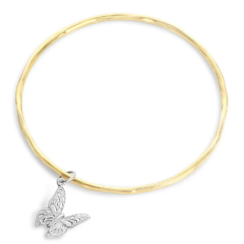 Yarn tassel bangles-Butterfly Bangle | Gold- Silver