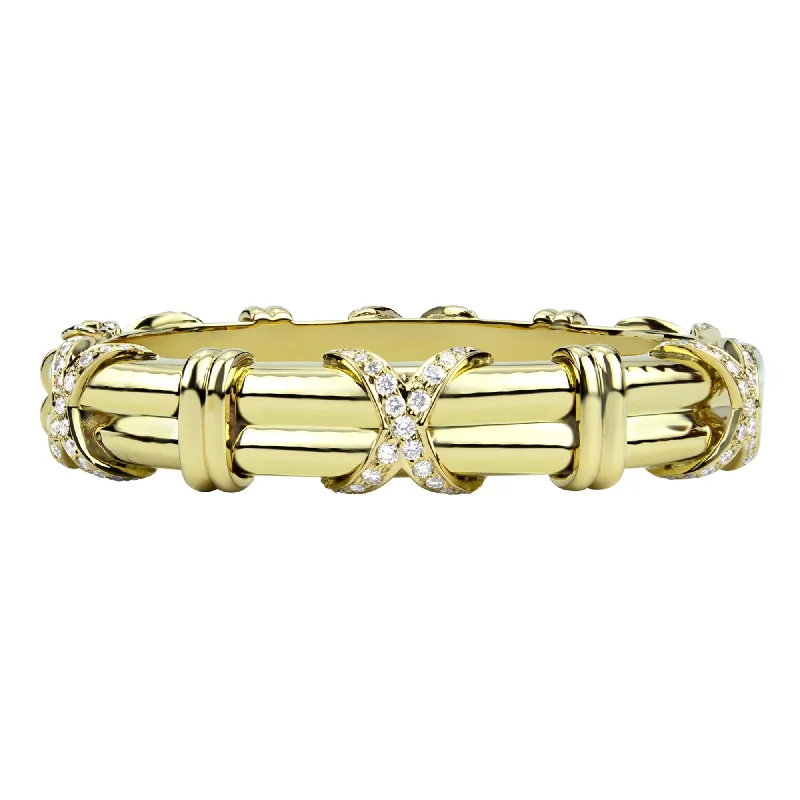 Curved art bangles-Bangle - Diamond (2334B)