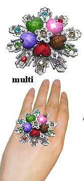 Strong clasp rings-Large Colorful One Size Fits All Ring U80150-1306