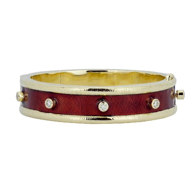 Hawk feather bangles-Bangle - Diamond (enamel)