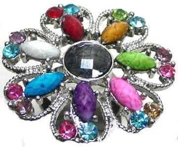 Thin enamel rings-Large Colorful One Size Fits All Ring U80150-1304