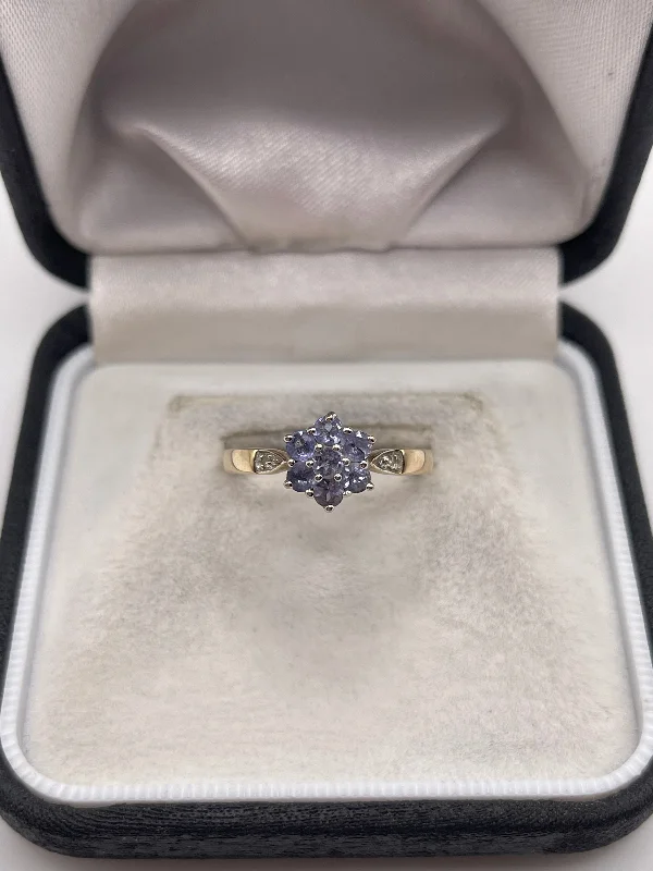 Lily rings-9ct gold tanzanite and diamond ring