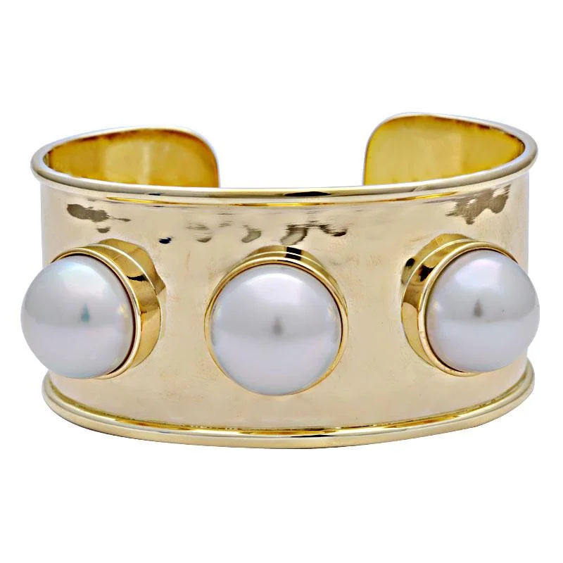 Emerald bead bangles-Cuff Bangle-South Sea Pearl  (2114C)