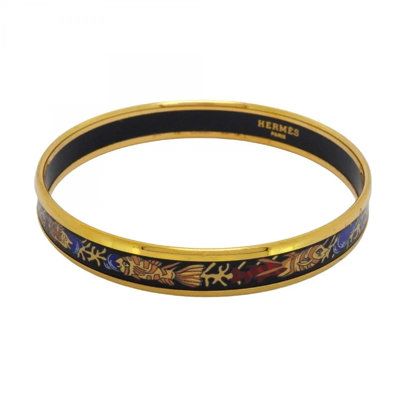 Loop charm bangles-Hermes gold Cloisonné/Enamel gold Plating Bangle (Pre-Owned)