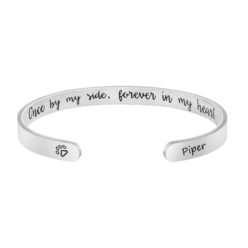 Light clay bangles-Piper Pet Memorial Bangle Personalized Dog Sympathy Gift