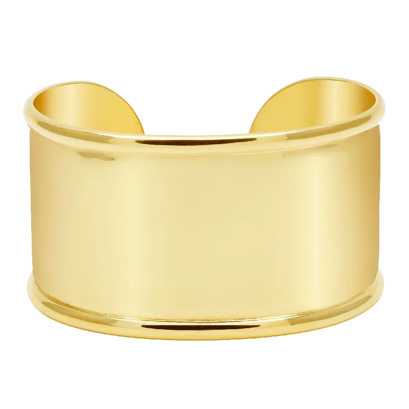 Glossy cuff bangles-Cuff Bangle - 18k Gold