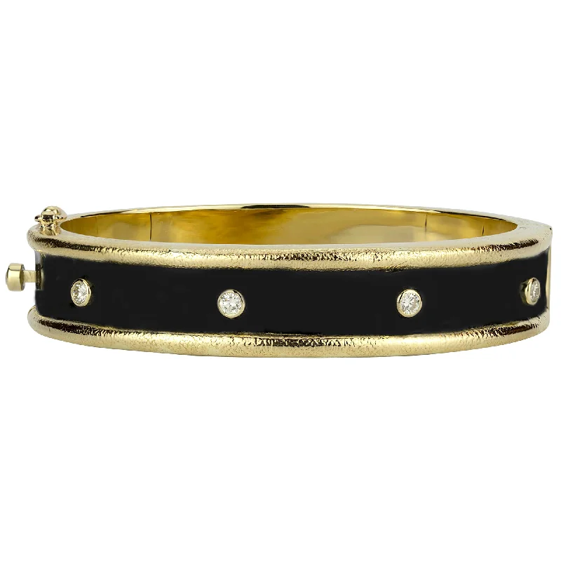 Hand-glossy bangles-Bangle - Diamond (enamel) (2277B)