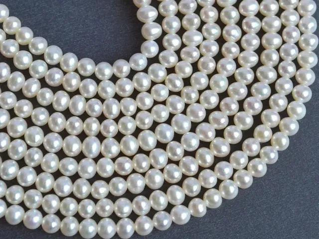 Reed style rings-1 String, Acrylic Japanese Pearls Beads White