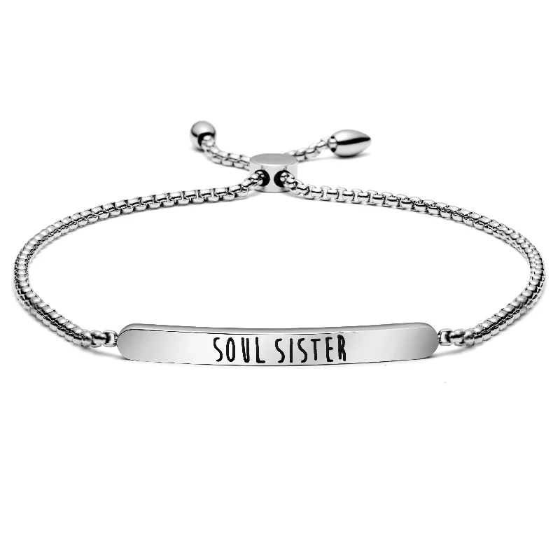 Thick cuff bangles-Soul Sister Adjustable Link Chain Bangle