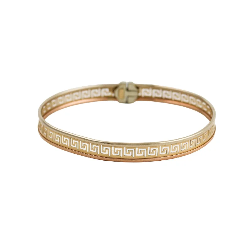 Smooth form bangles-Gold Greek "Key Link" Bangle