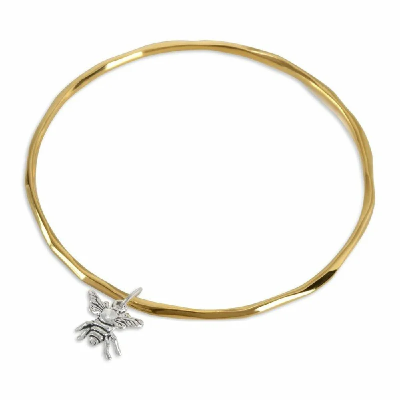 Smooth design bangles-Bee Bangle | Gold - Silver