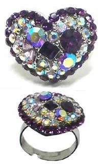 Stellar birthstone rings-Crystal Ring One Size Fits All DO80015-1