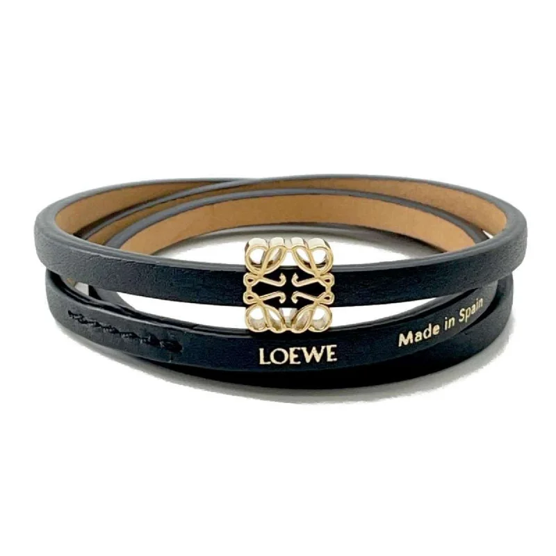 Hawk feather bangles-Loewe gold Plating Leather Bangle (Pre-Owned)