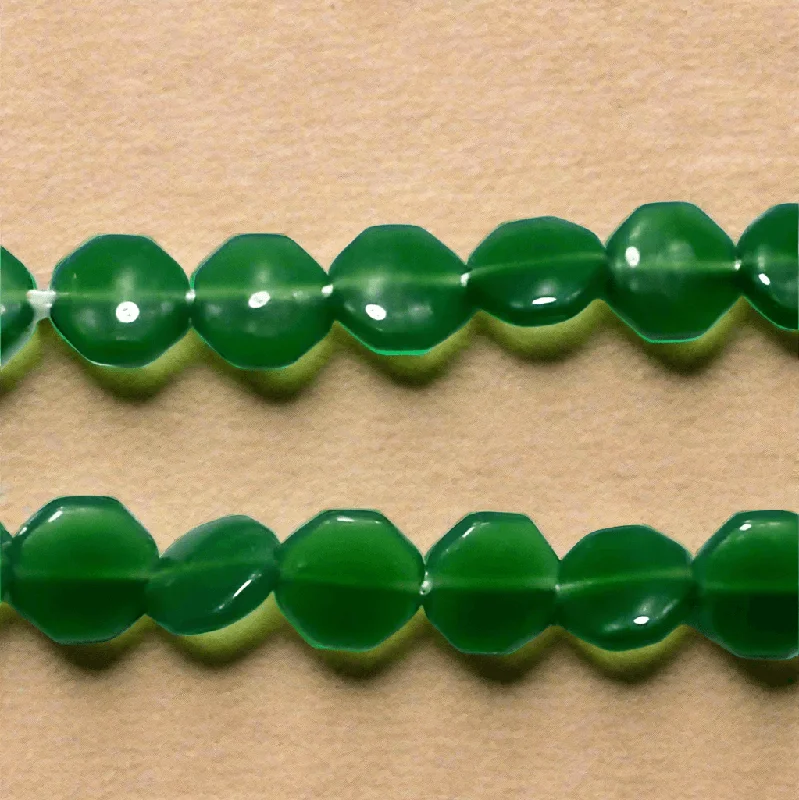 Leaf carved rings-5 Strings Fire Polish Octa Beads 12mm