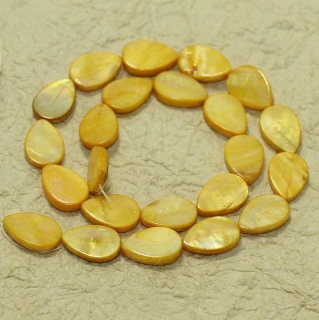 Pure form rings-15x10mm  Drop Shell Beads  1 String