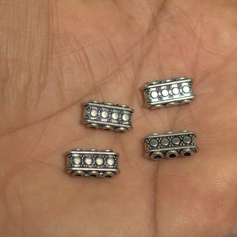 Old deco rings-German Silver 3 Strings Connectors 13x6mm