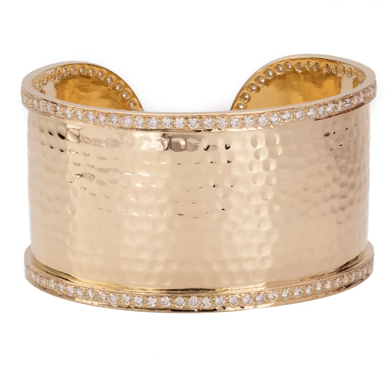 Clear quartz bangles-Cuff Bangle - Diamond