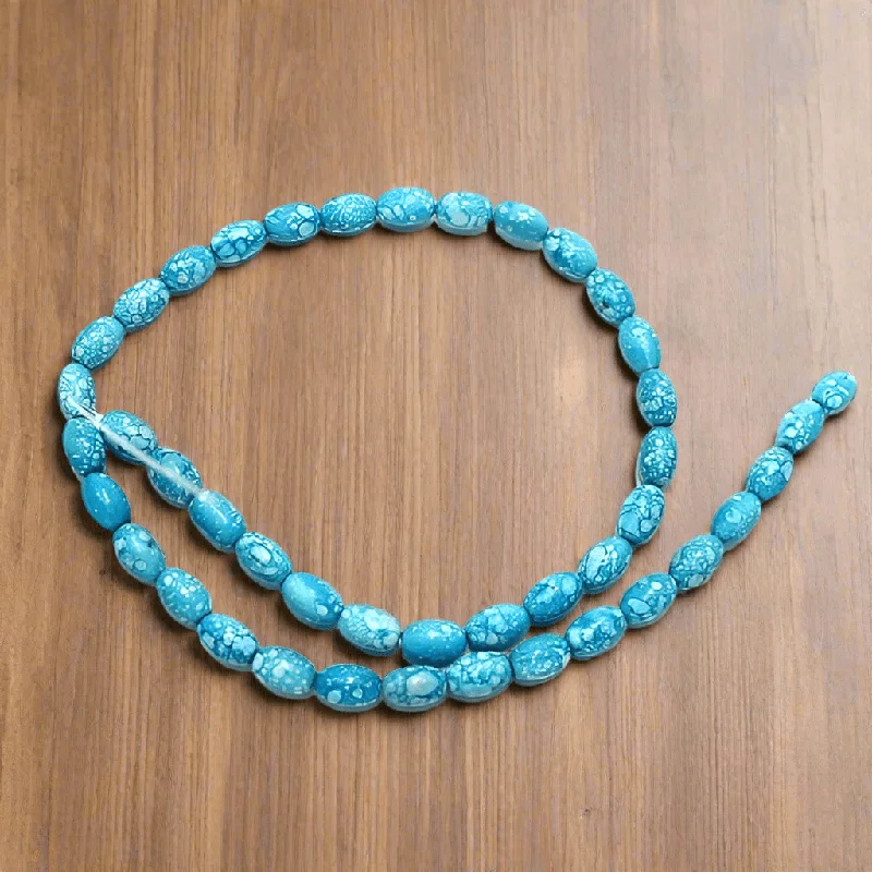 Rough texture rings-5 Strings Marble Oval Turquoise Beads 8x6mm