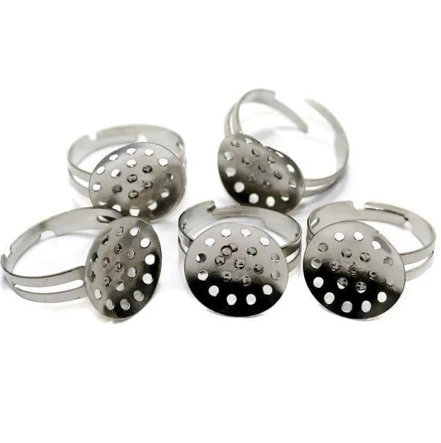 Bali tile rings-Finger Ring Base Silver