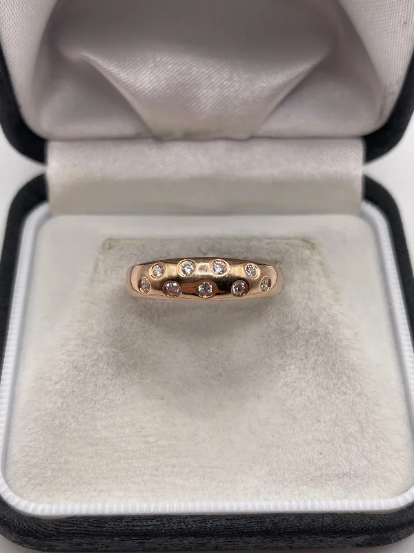 Oval shape rings-14ct rose gold cz ring