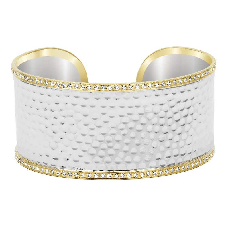 Thin stack bangles-Cuff Bangle - Diamond