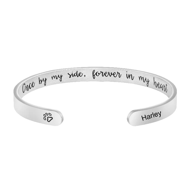 Classic lock bangles-Harley Pet Memorial Bangle Personalized Dog Sympathy Gift