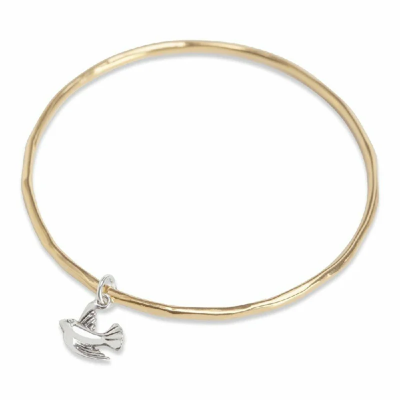 Patina bronze bangles-Bird Bangle | Gold - Silver