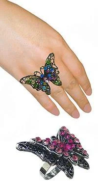 Wide gold rings-New Arrival - Butterfly Ring UN800175-3782