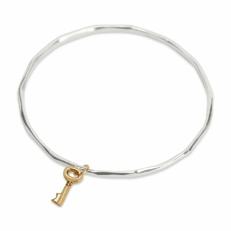 Heavy gem bangles-Key Bangle | Silver - Gold