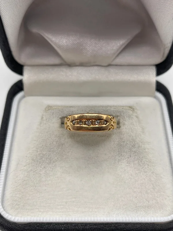 Pure band rings-Antique 15ct gold diamond ring