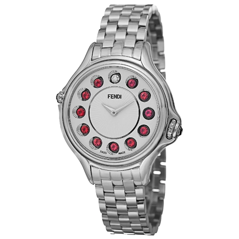 Retro dial watches-Fendi Women's F107034000T05 Crazy Carats Stainless Steel Watch