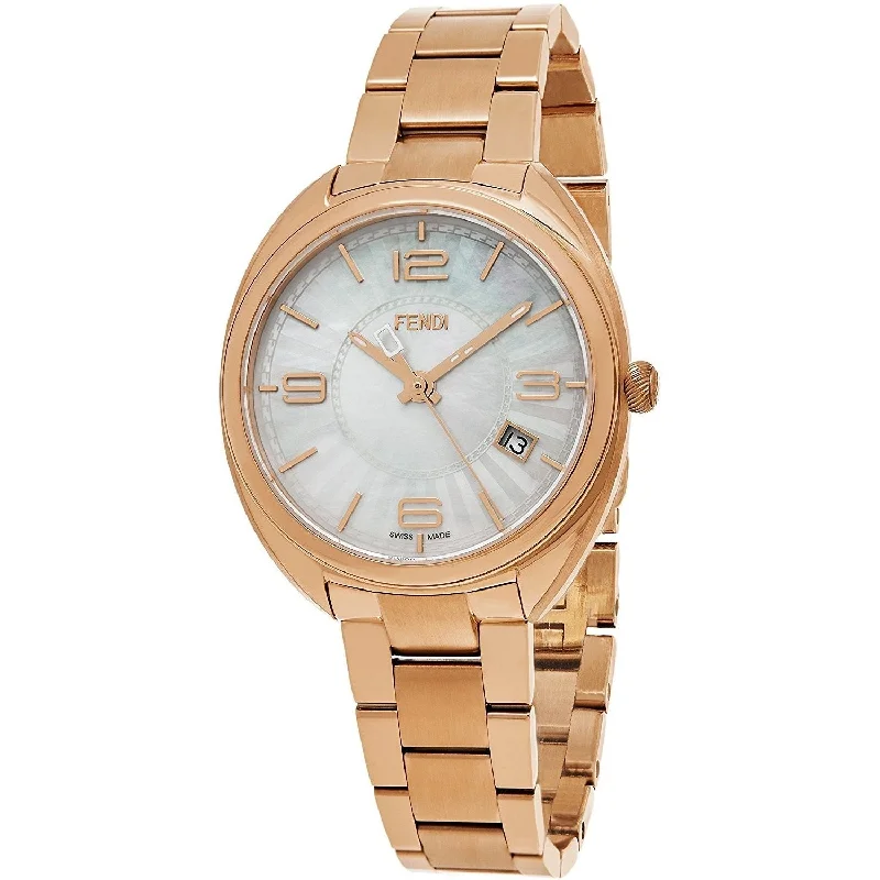 Morganite dial watches-Fendi Women's F218534500 Momento Rose Gold-Tone Stainless Steel Watch