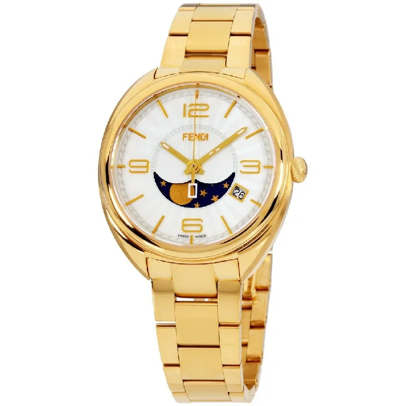 Steel face watches-Fendi Women's F232434500 Momento Gold-Tone Stainless Steel Watch