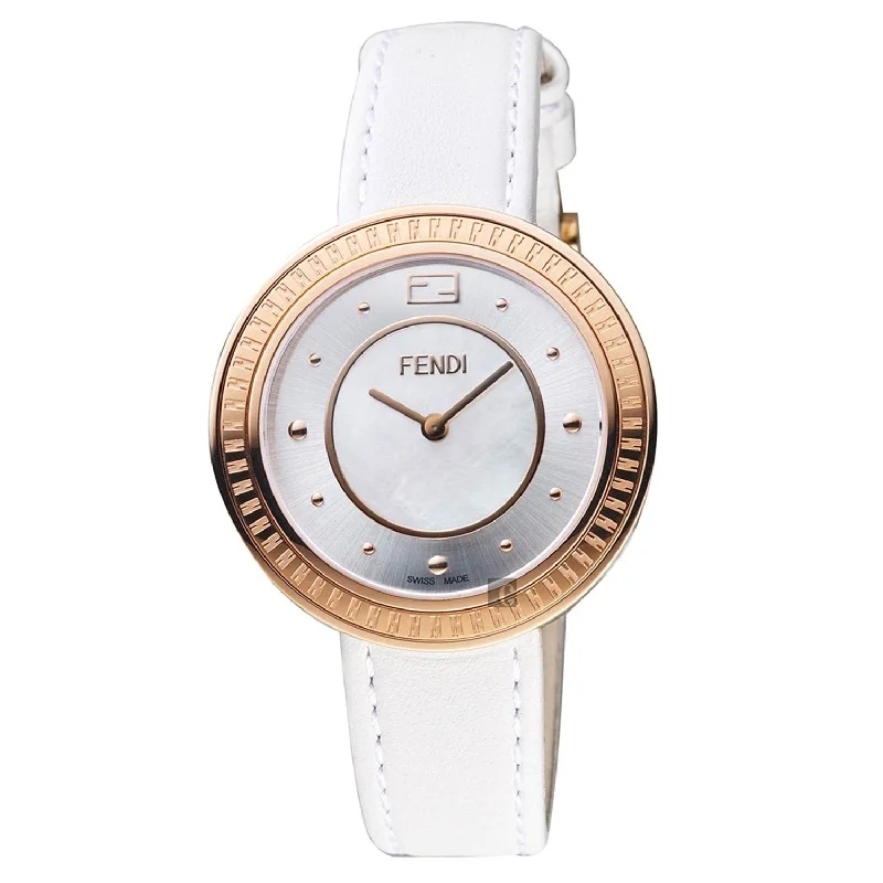 Pure slim watches-Fendi Women's F370534541 My Way White Leather Watch