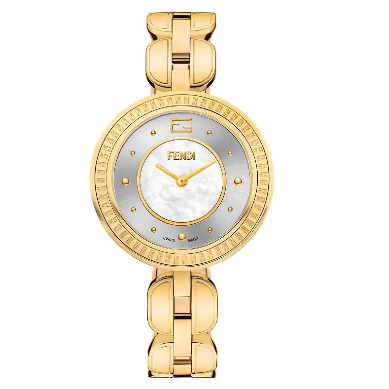 Oval strap watches-Fendi Women's F371434500 My Way Gold-Tone Stainless Steel Watch