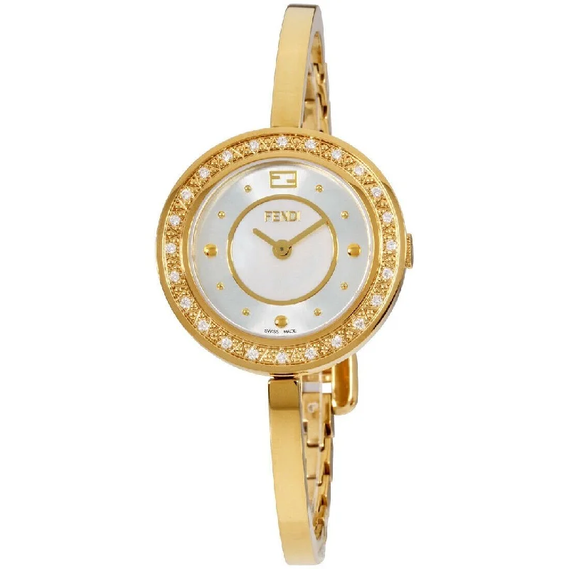 Bright rim watches-Fendi Women's F378424500B0 My Way Gold-Tone Stainless Steel Watch