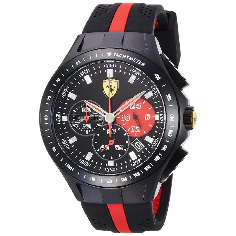 Fine quartz watches-Ferrari Men's 830023 Race Day Chronograph Two-Tone Rubber Watch