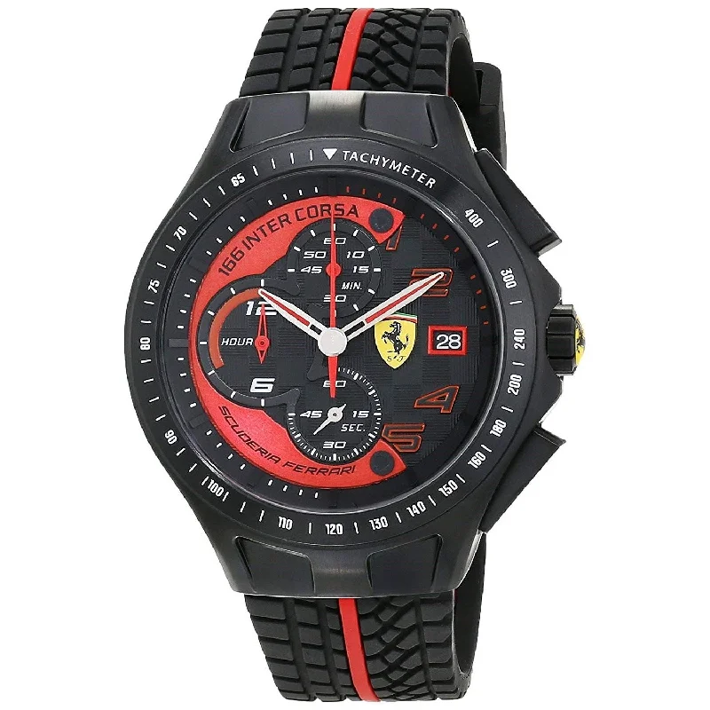 Neon dial watches-Ferrari Men's 830077 Race Day Chronograph Two-Tone Silicone Watch