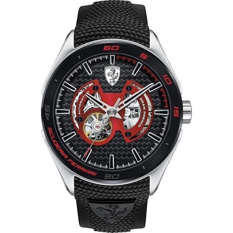 Daily bold watches-Ferrari Men's 830348 Gran Premio Black Stainless Steel Watch