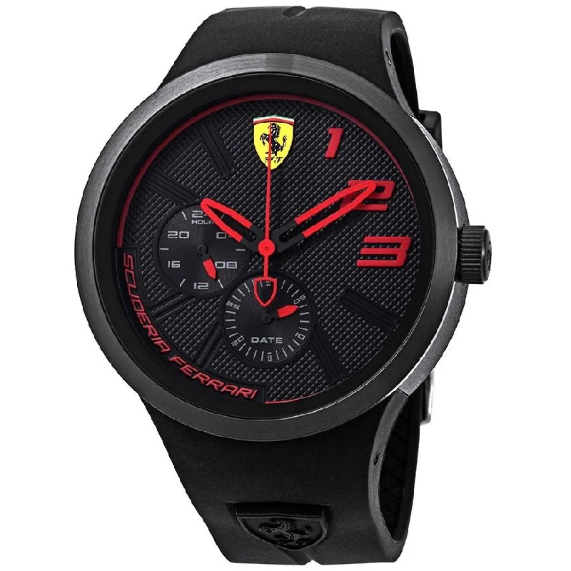 Gem face watches-Ferrari Men's 830394 FXX Black Silicone Watch