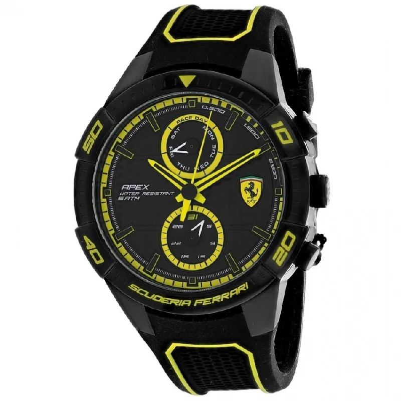 Regal strap watches-Ferrari Men's 830633 Scuderia Black Silicone Watch