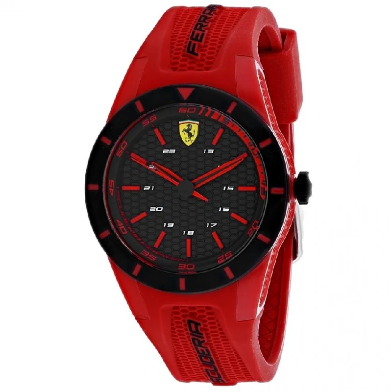 Oval face watches-Ferrari Men's 840005 Red Rev Red Silicone Watch