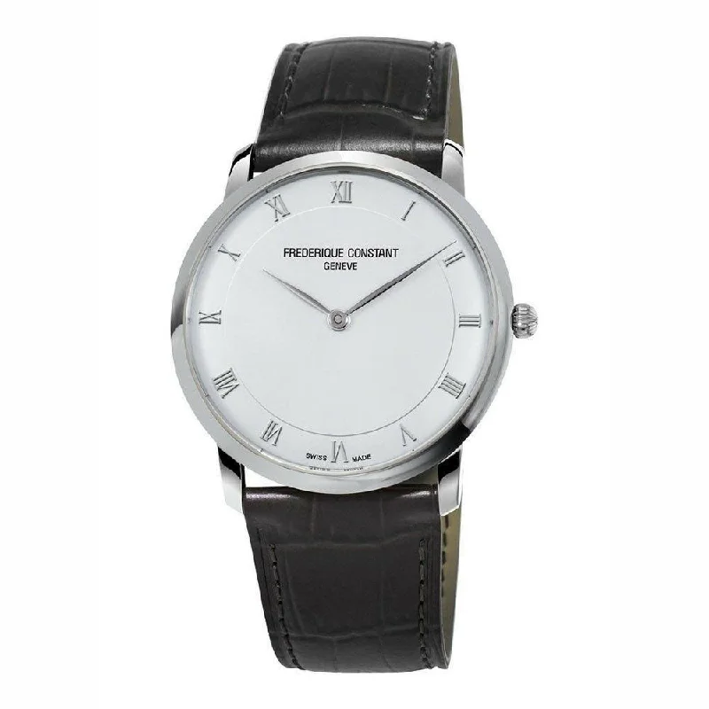 Worn style watches-Frederique Constant Men's FC-200RS5S36 Slimline Black Leather Watch