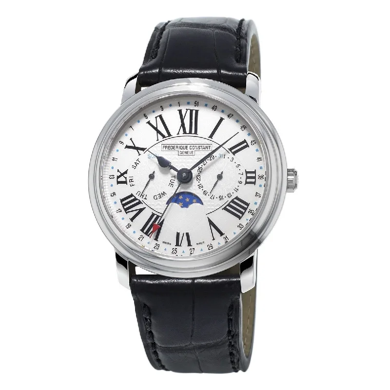 Pure slim watches-Frederique Constant Men's FC-270M4P6 Classic Black Leather Watch