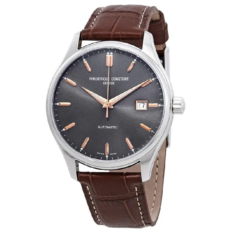 Fine leather watches-Frederique Constant Men's FC-303LGR5B6 Classics Brown Leather Watch